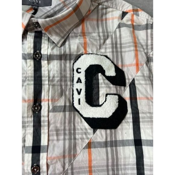 Cavi Button Up Shirt Adult Extra Large White Plaid Short Sleeve Casual Mens. - Picture 4 of 8